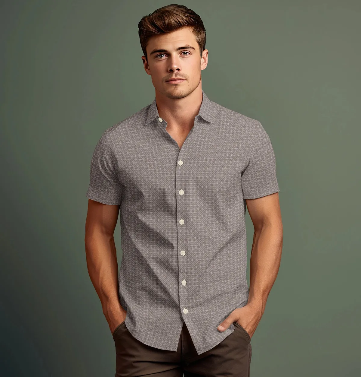 Pure Cotton - Short Sleeve- Mocha Diamond sold by Airthreads product image thumbnail 4