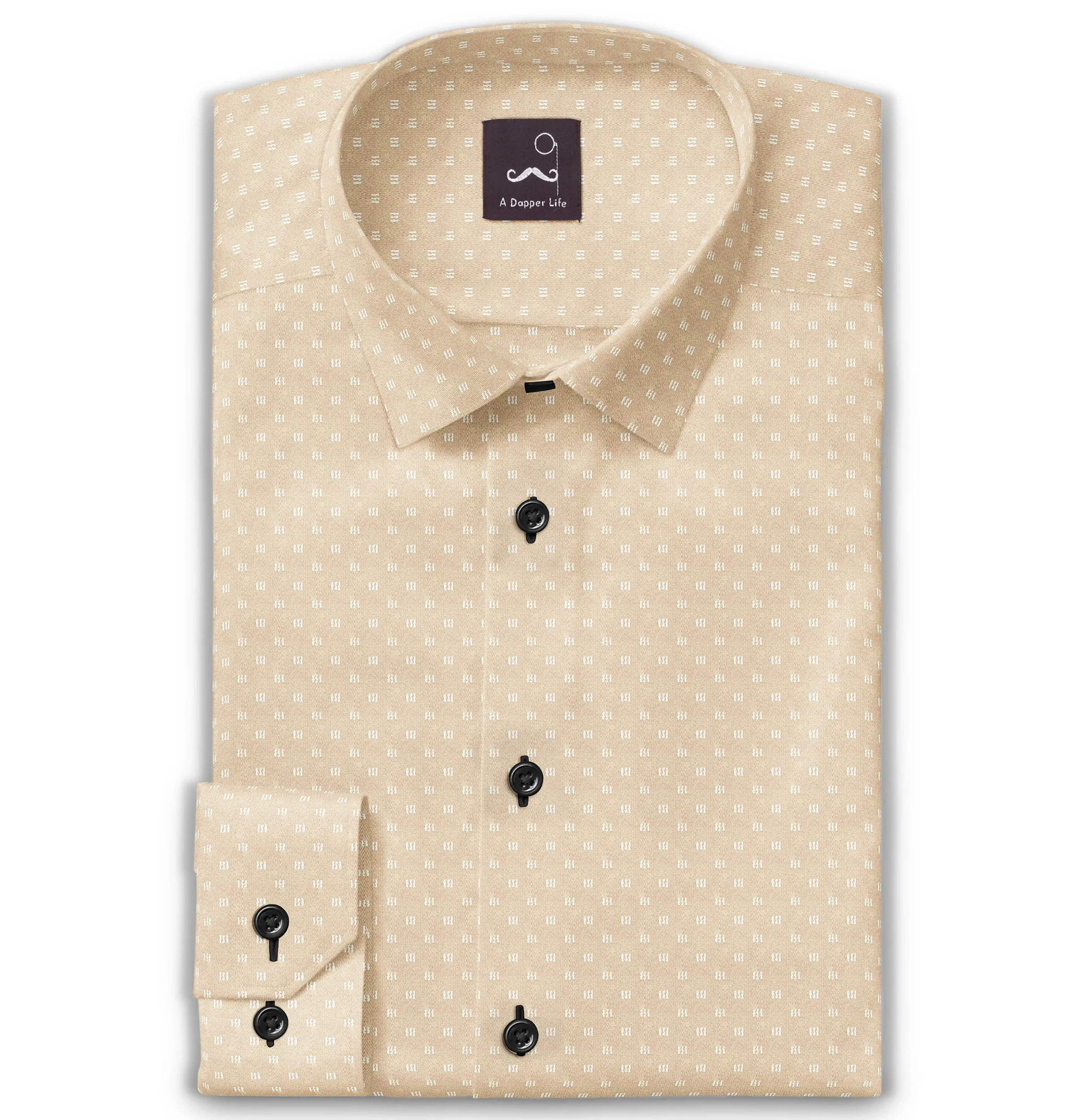 Pure Cotton - Long Sleeve - Light Mustard Tally Marks sold by Airthreads