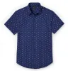 Pure Cotton - Short Sleeve - Navy Geometrics sold by Airthreads