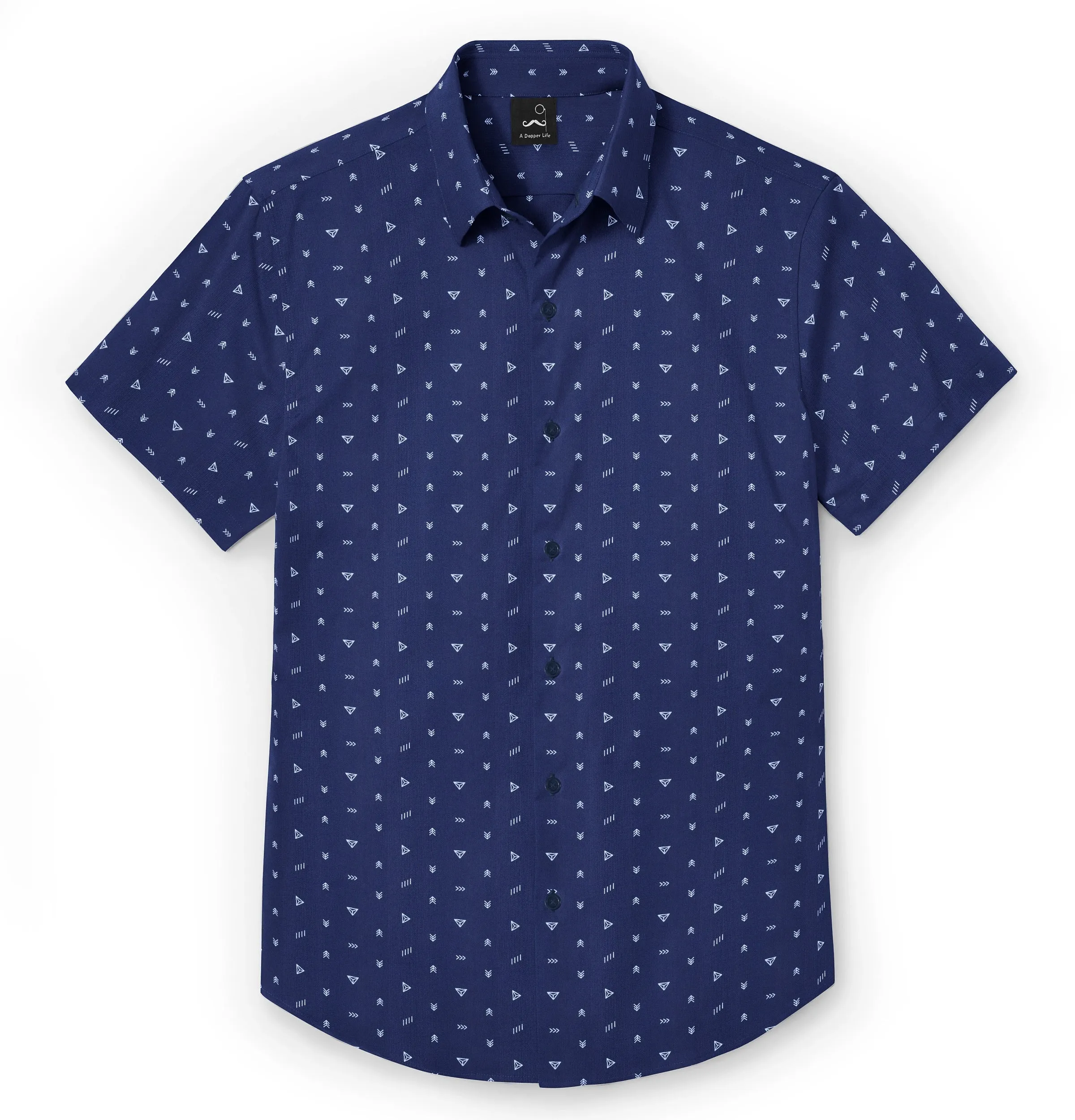 Pure Cotton - Short Sleeve - Navy Geometrics sold by Airthreads product image thumbnail 4