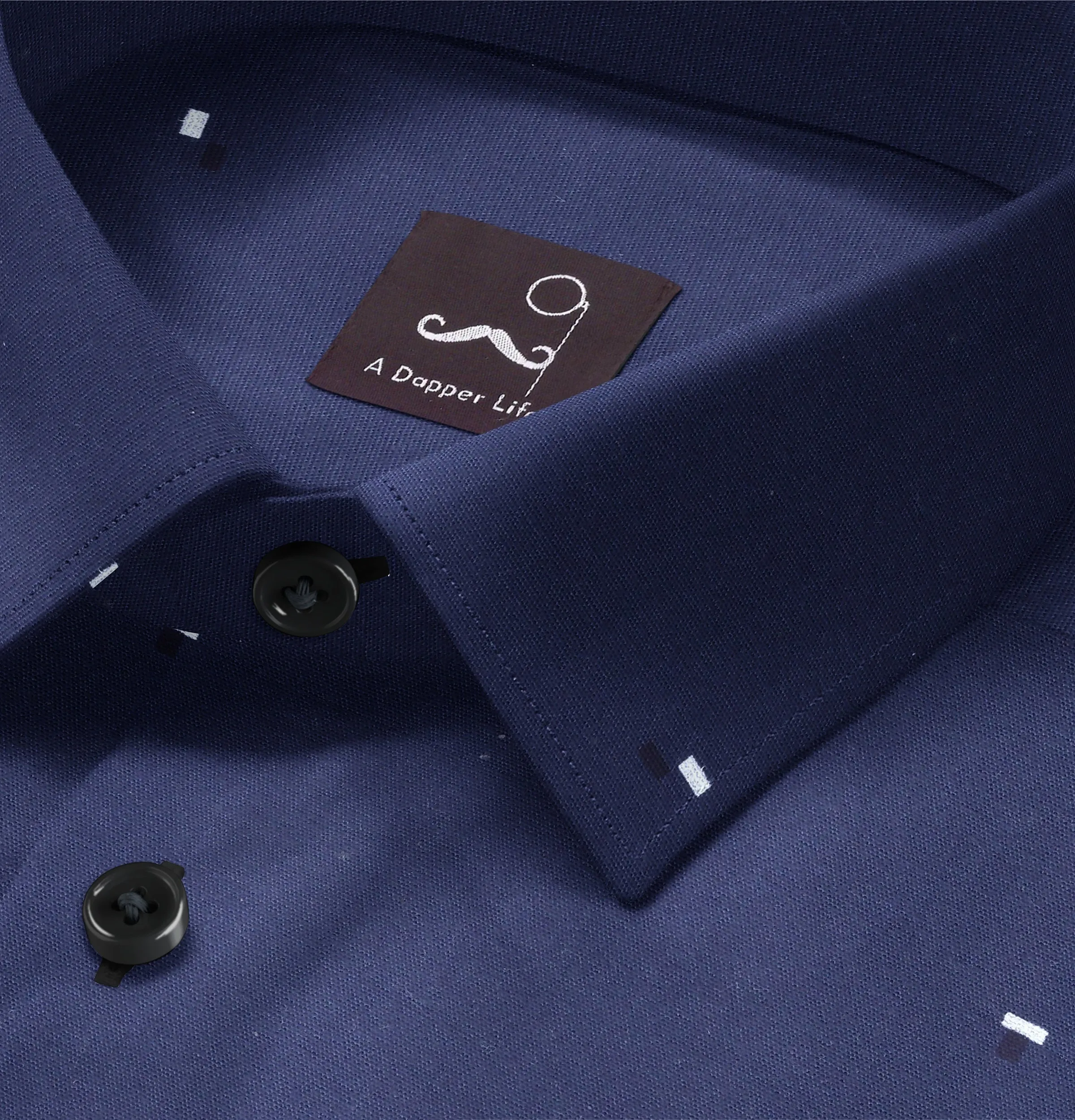 Pure Cotton - Long Sleeve - Navy with Dash Print sold by Airthreads product image thumbnail 2