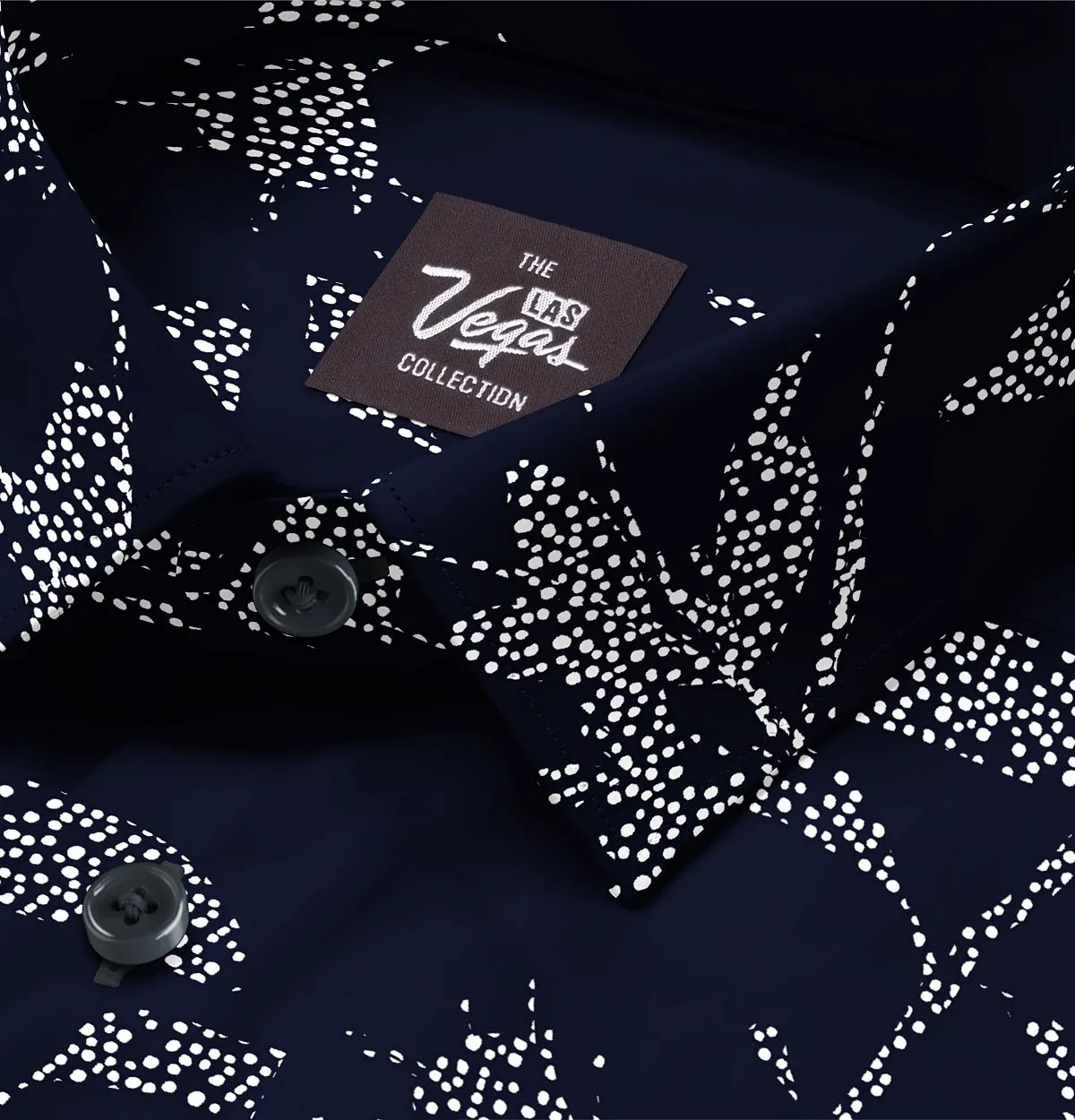 Wrinkle-Free - Black with White Flowers - Short Sleeve sold by Airthreads product image thumbnail 2