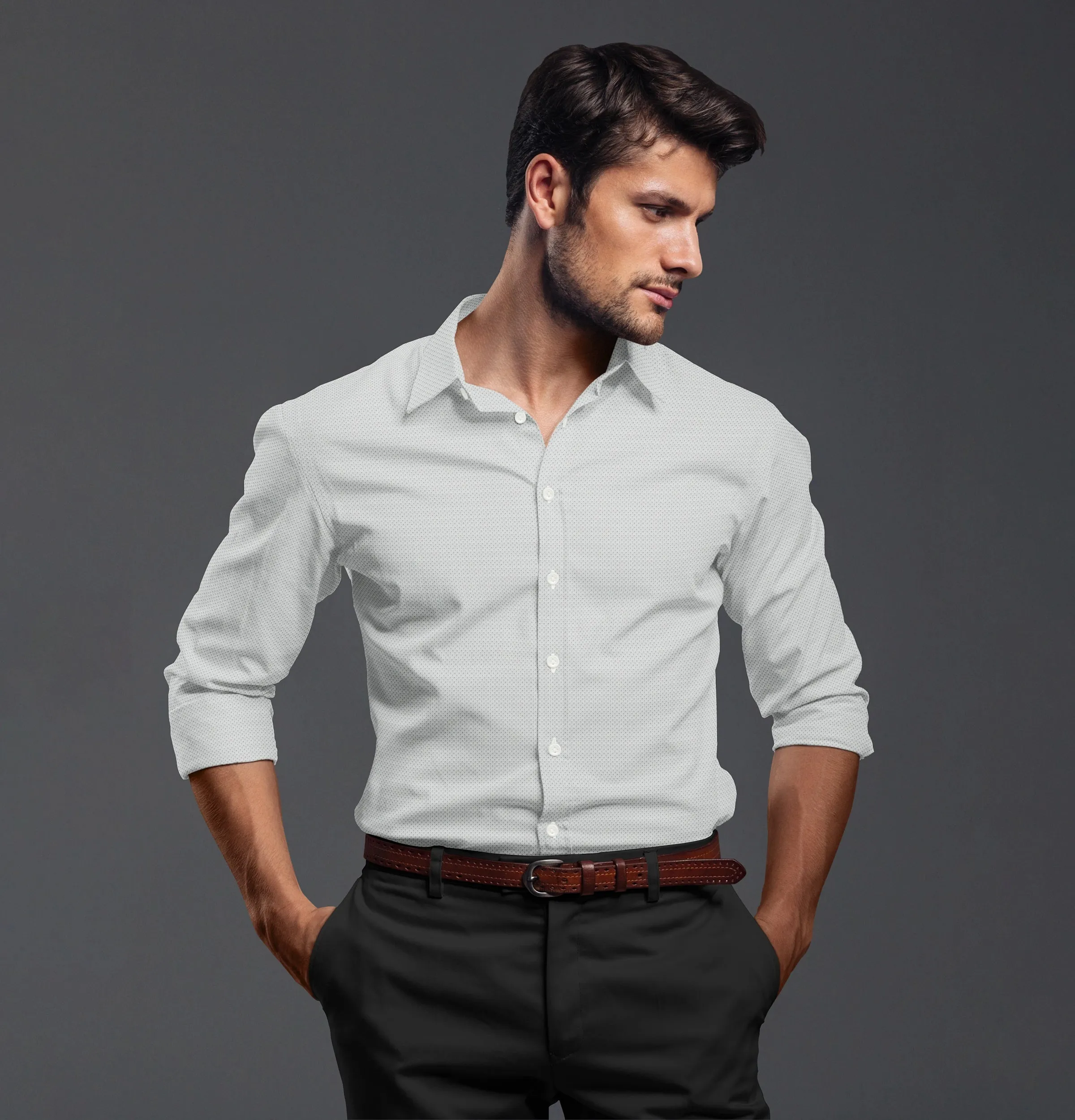 Pure Cotton - Long Sleeve - Gray Print sold by Airthreads product image thumbnail 3