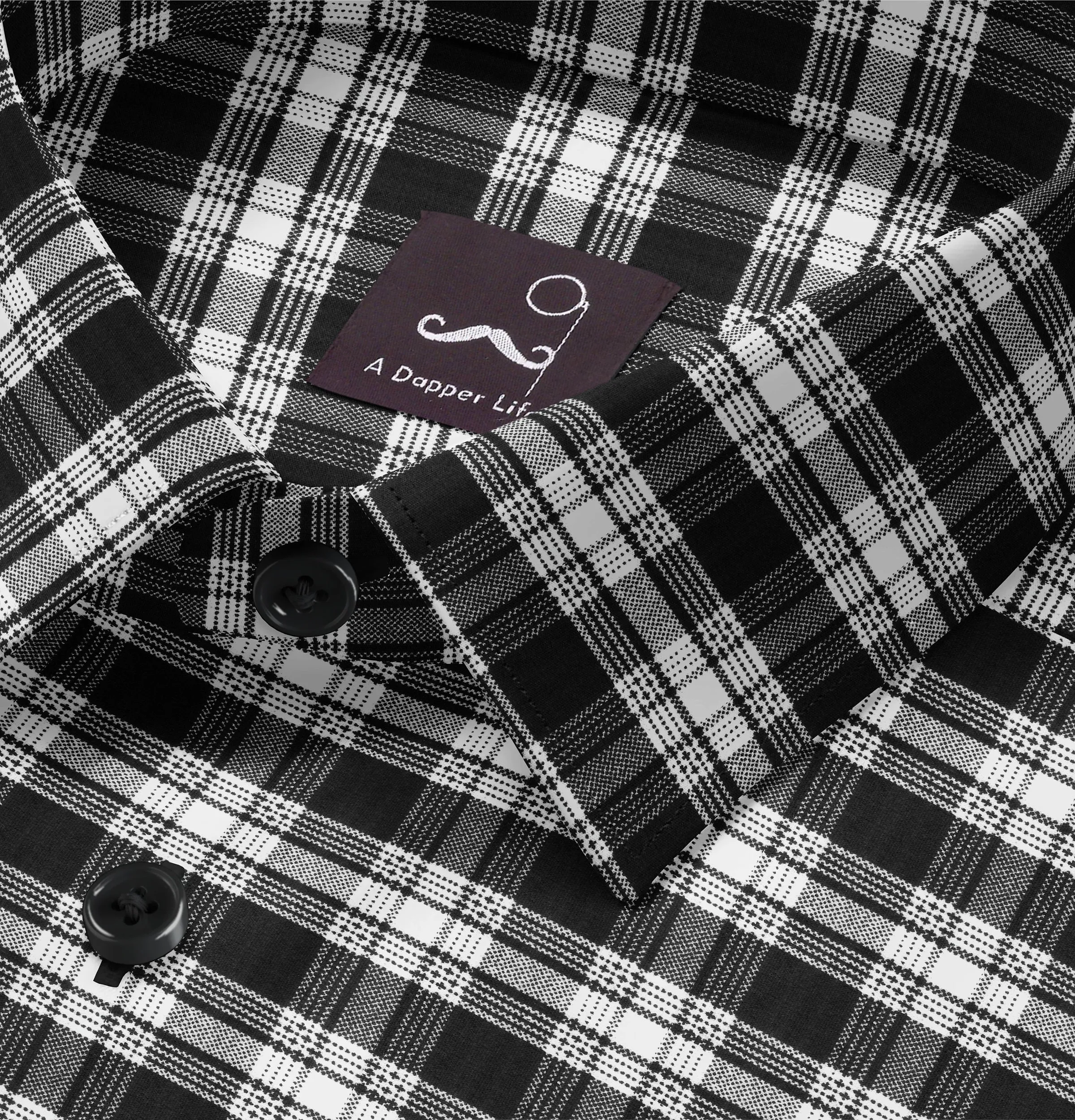 Pure Cotton - Short Sleeve - Black & White Checks Style 4 sold by Airthreads product image thumbnail 2