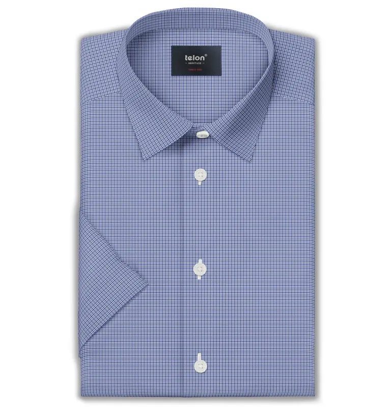 Luxury Pure Cotton - Short Sleeve - Royal Check sold by Airthreads