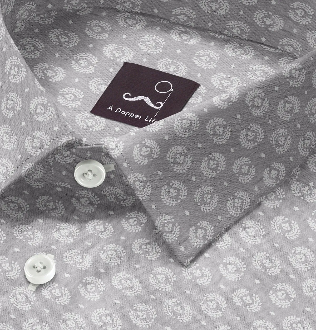 Pure Cotton - Short Sleeve- Gray Medallions sold by Airthreads product image thumbnail 2