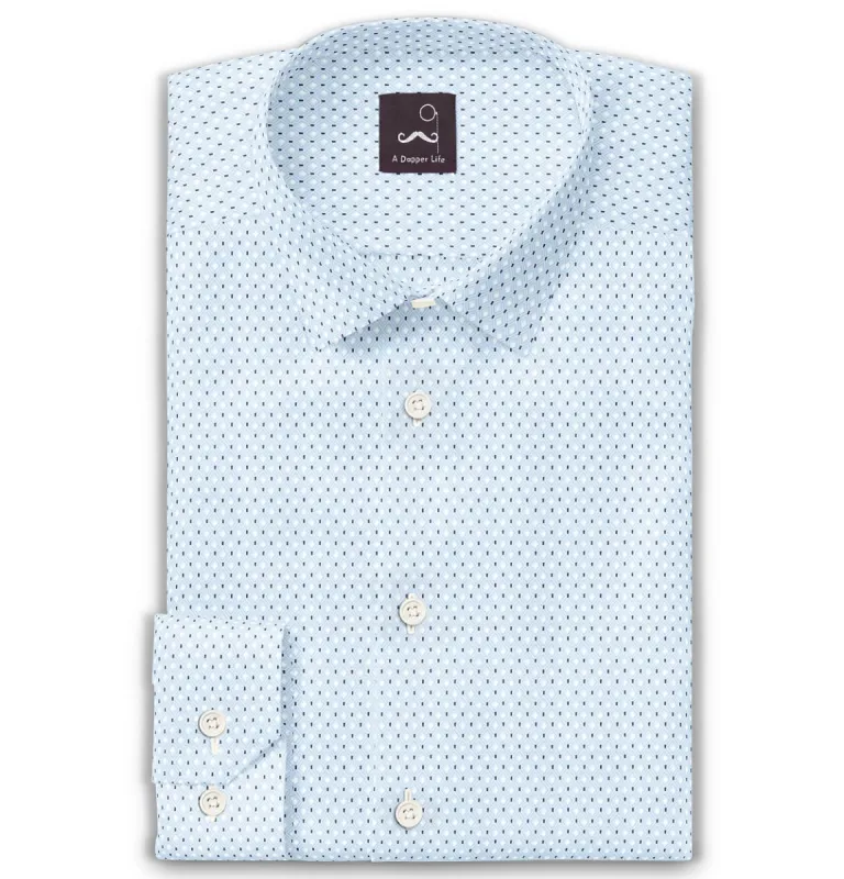 Pure Cotton - Long Sleeve - Sky Blue Print sold by Airthreads