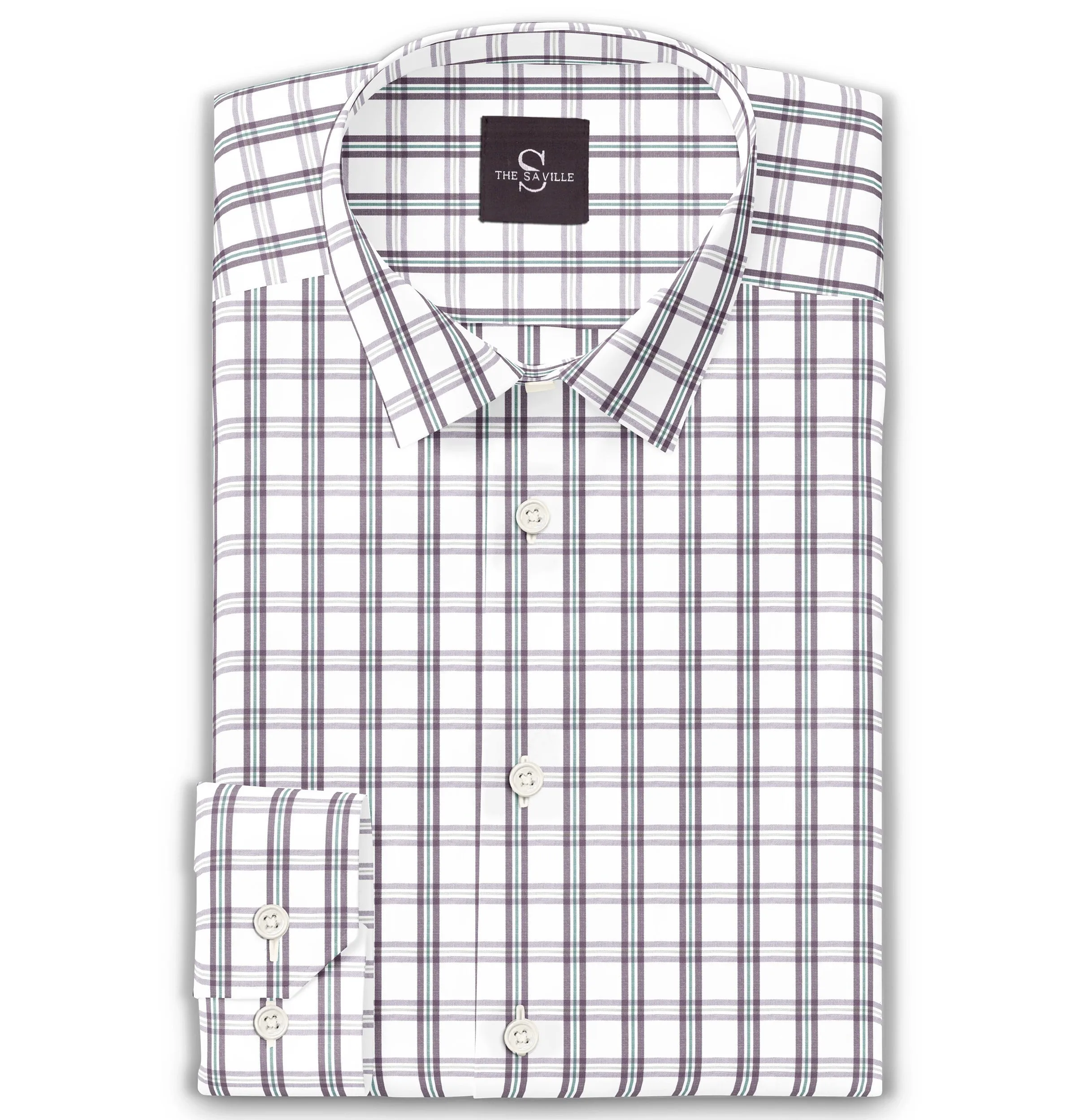 Wrinkle-free Brown and Green Checks - Long Sleeve sold by Airthreads