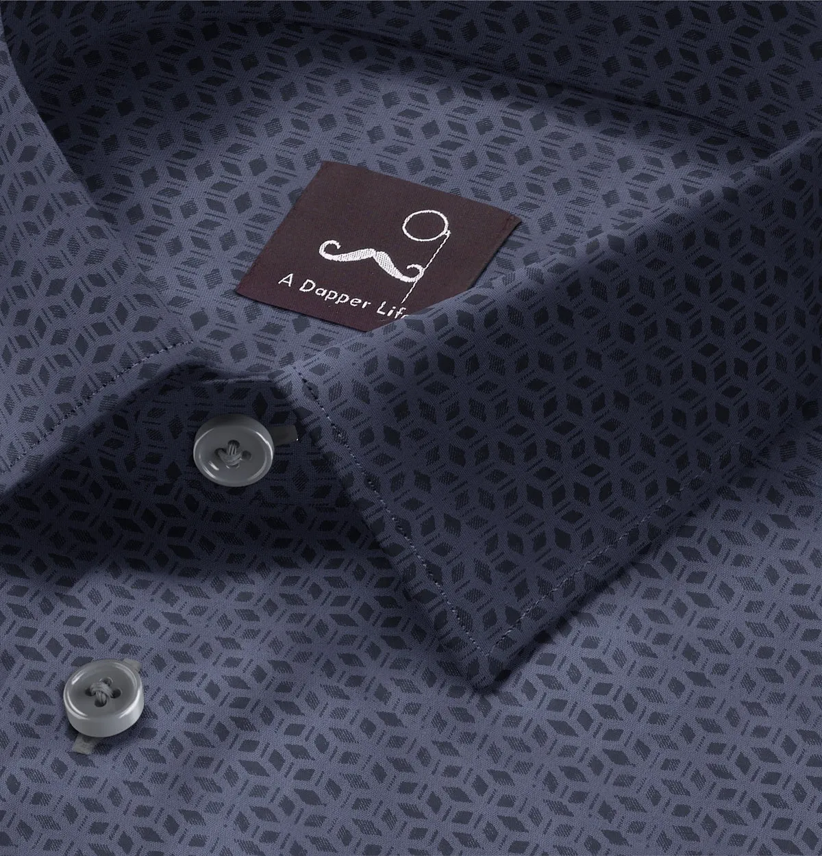 Pure Cotton - Long Sleeve - Smoky Blue Matrix sold by Airthreads product image thumbnail 2