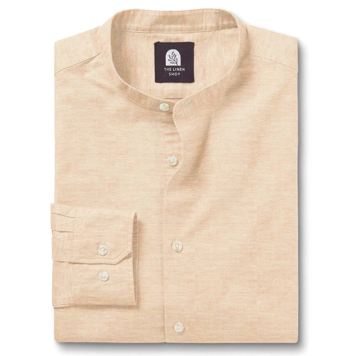 Pure Linen - Band Collar - Peach sold by Airthreads