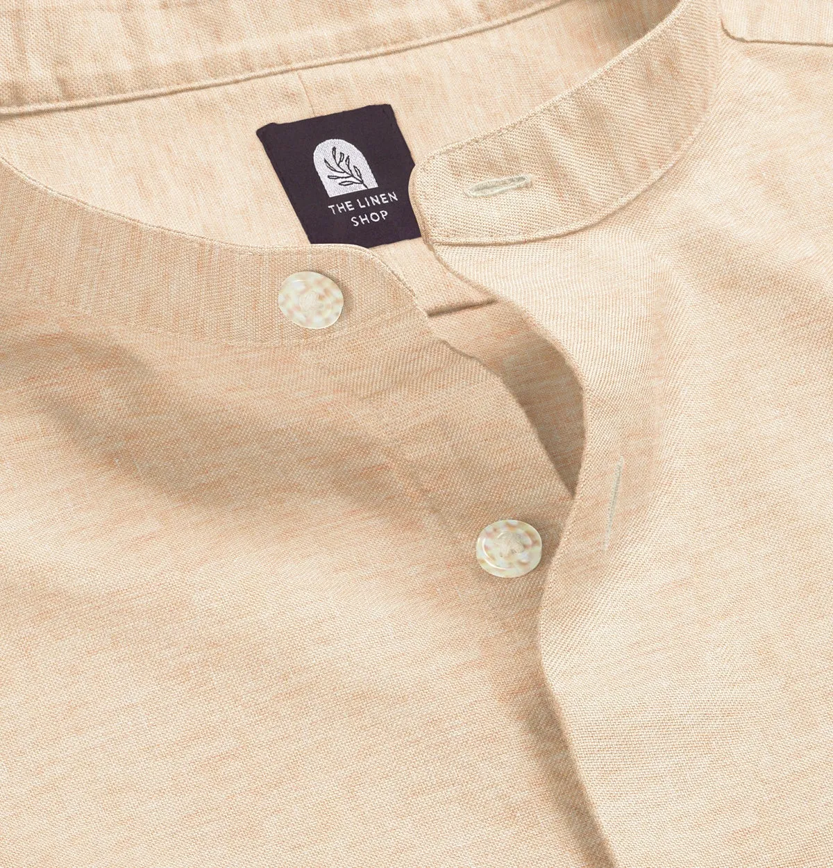 Pure Linen - Band Collar - Peach sold by Airthreads product image thumbnail 2