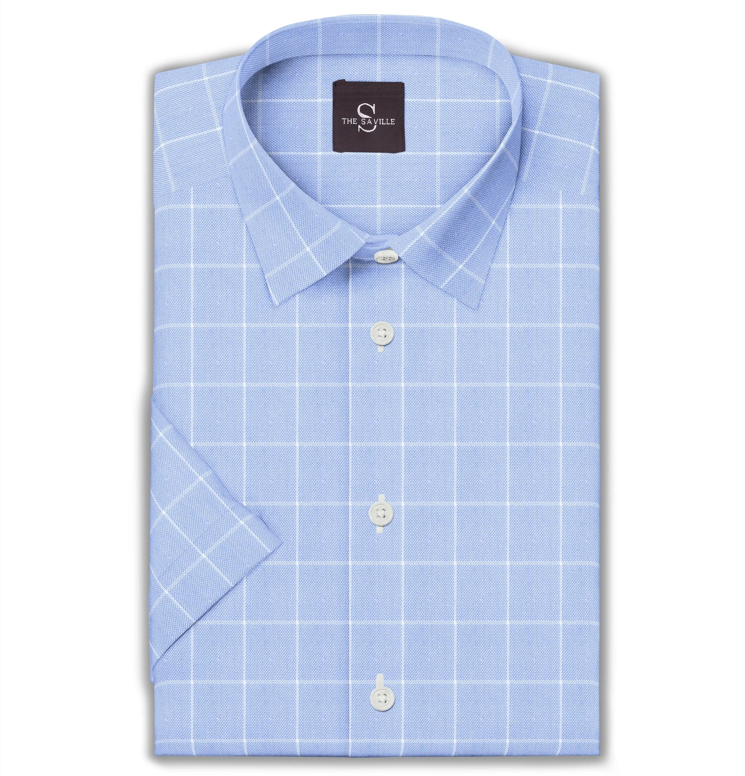 Wrinkle-free Blue Box Checks - Short Sleeve sold by Airthreads