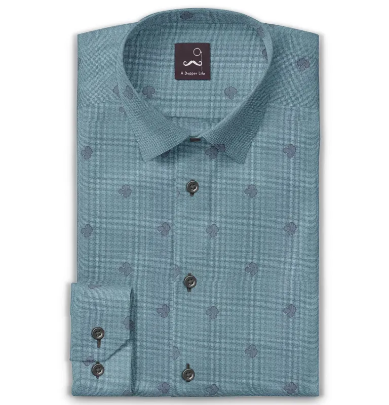 Pure Cotton - Long Sleeve - Turquoise Print sold by Airthreads