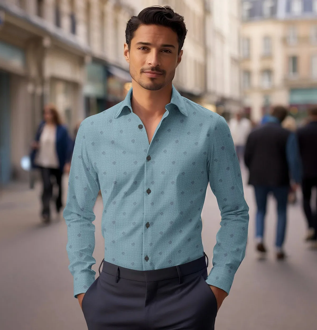 Pure Cotton - Long Sleeve - Turquoise Print sold by Airthreads product image thumbnail 3