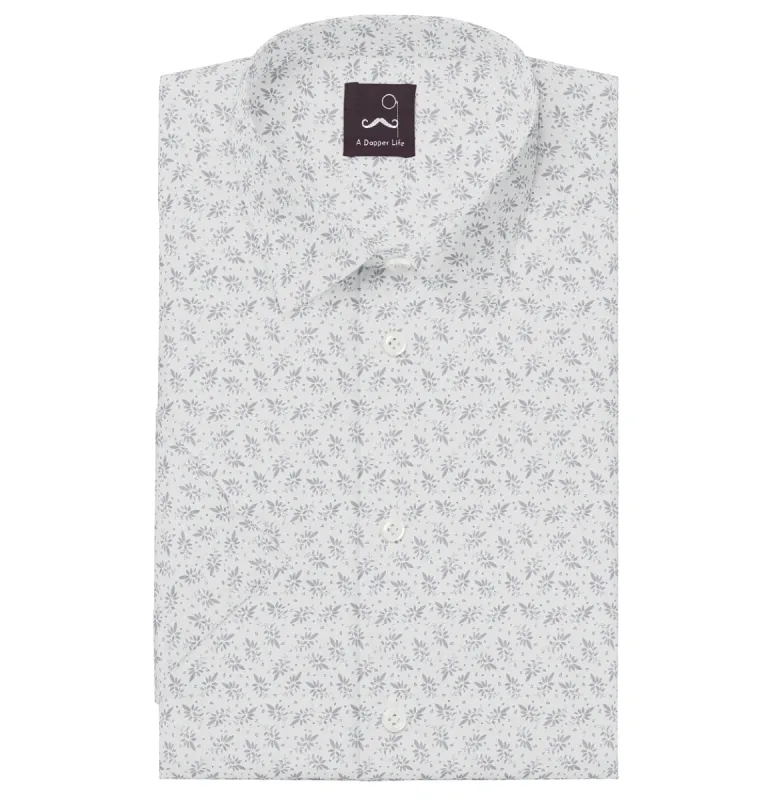 Pure Cotton - Short Sleeve- White Botanical Breeze sold by Airthreads