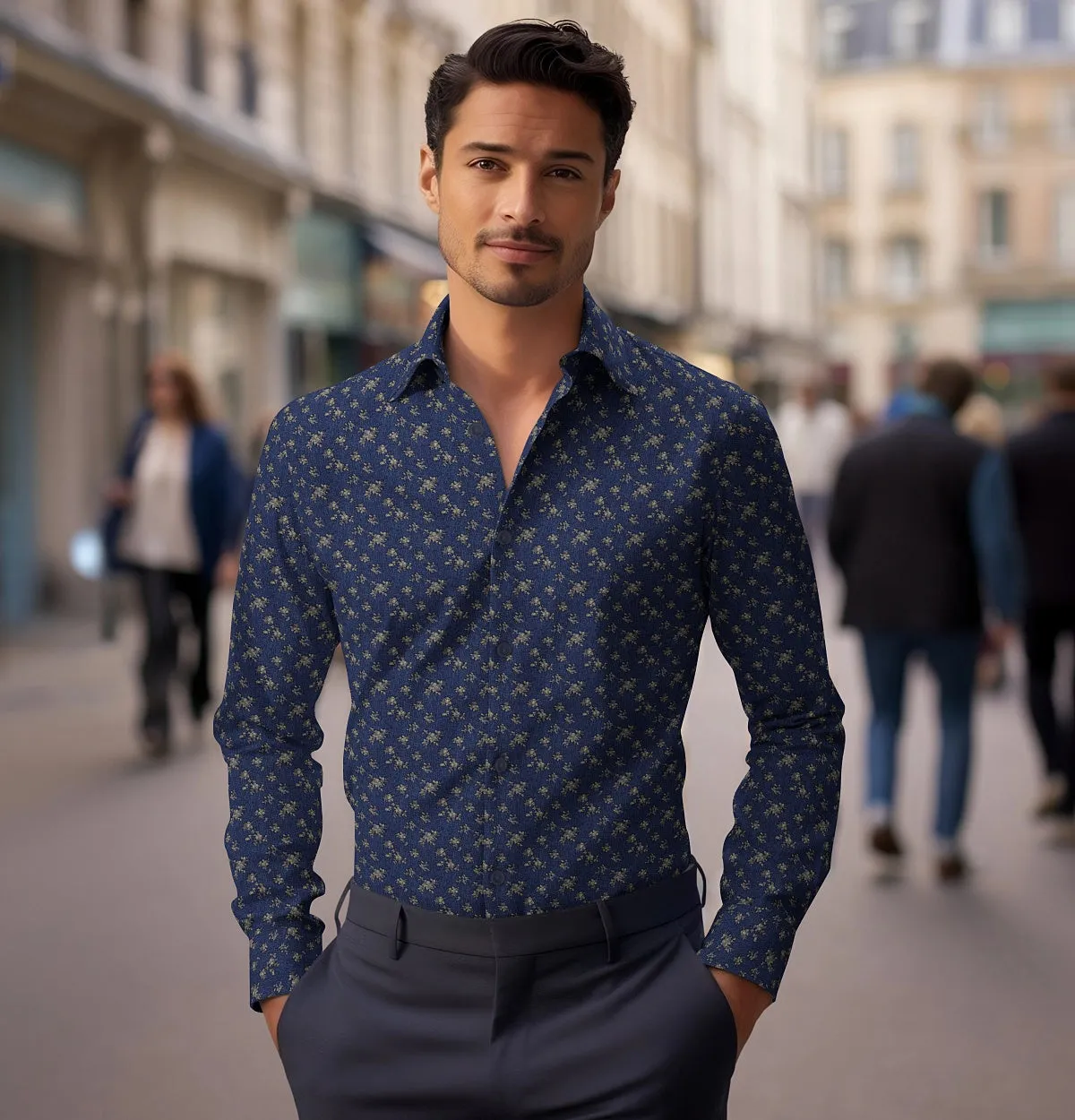 Pure Cotton - Long Sleeve - Vintage Floral Navy sold by Airthreads product image thumbnail 3