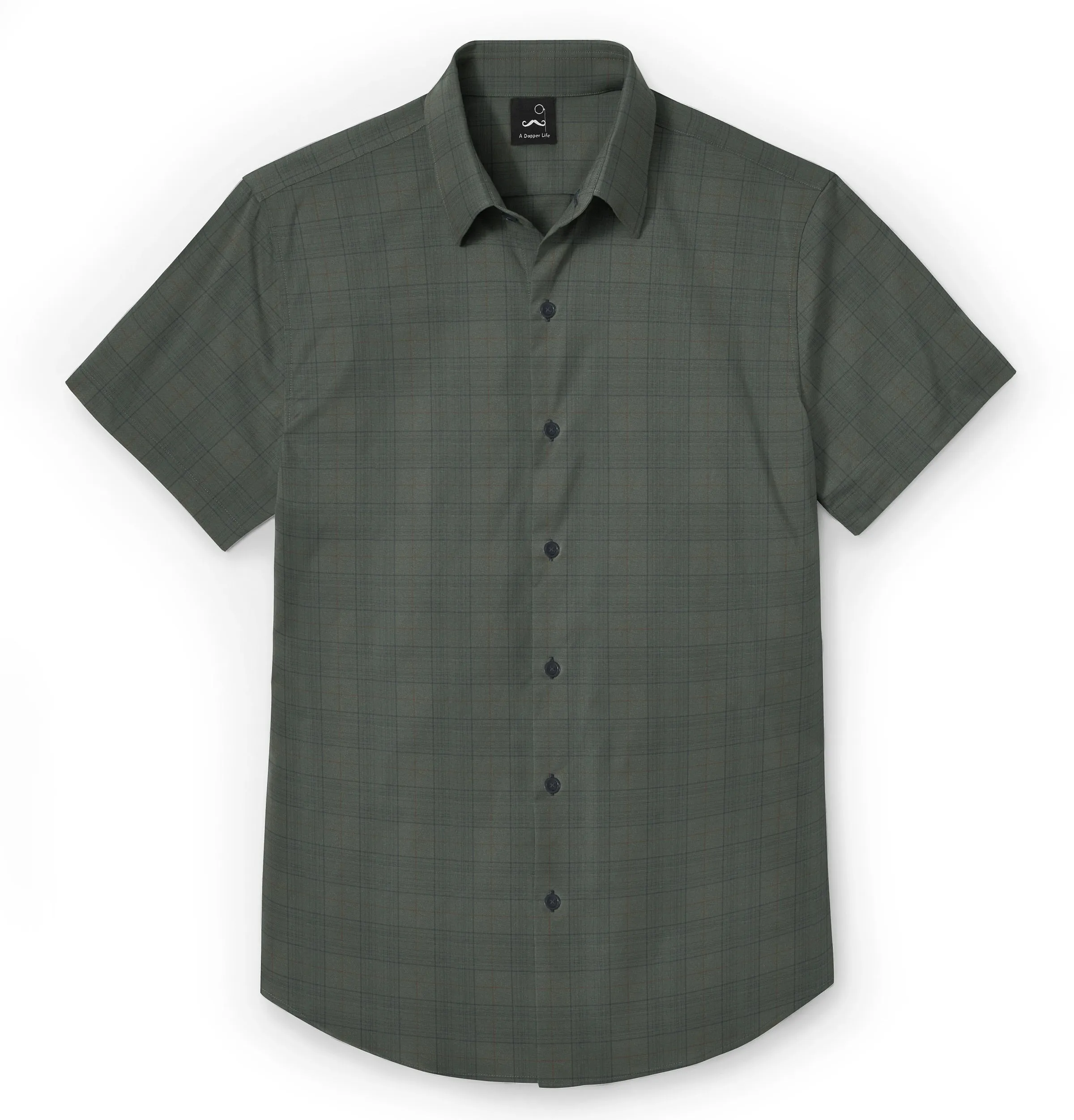 Pure Cotton - Short Sleeve - Olive Checks sold by Airthreads product image thumbnail 3