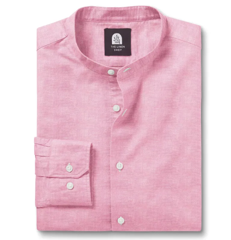 Pure Linen - Band Collar - Pink sold by Airthreads