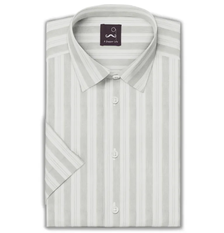 Pure Cotton - Short Sleeve - Gray Stripe Print sold by Airthreads