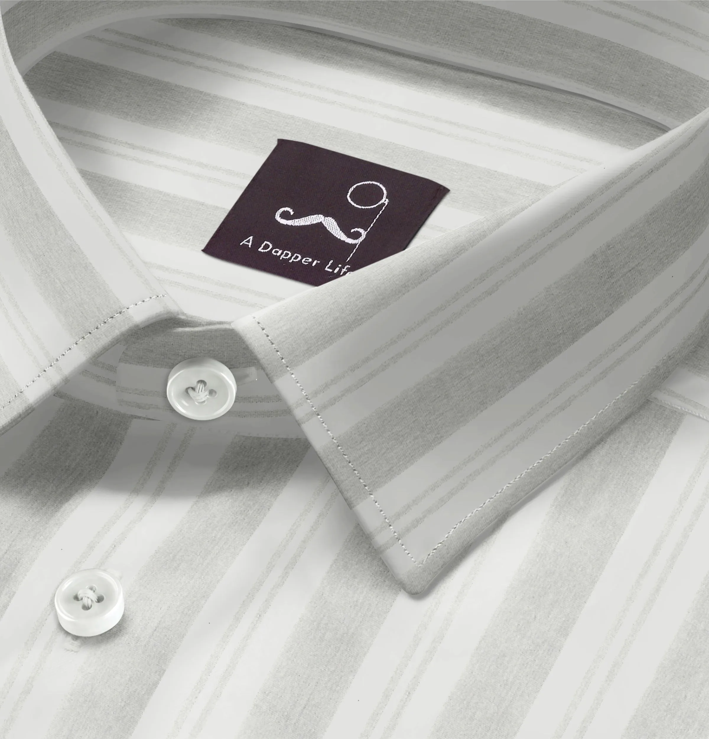 Pure Cotton - Short Sleeve - Gray Stripe Print sold by Airthreads product image thumbnail 2