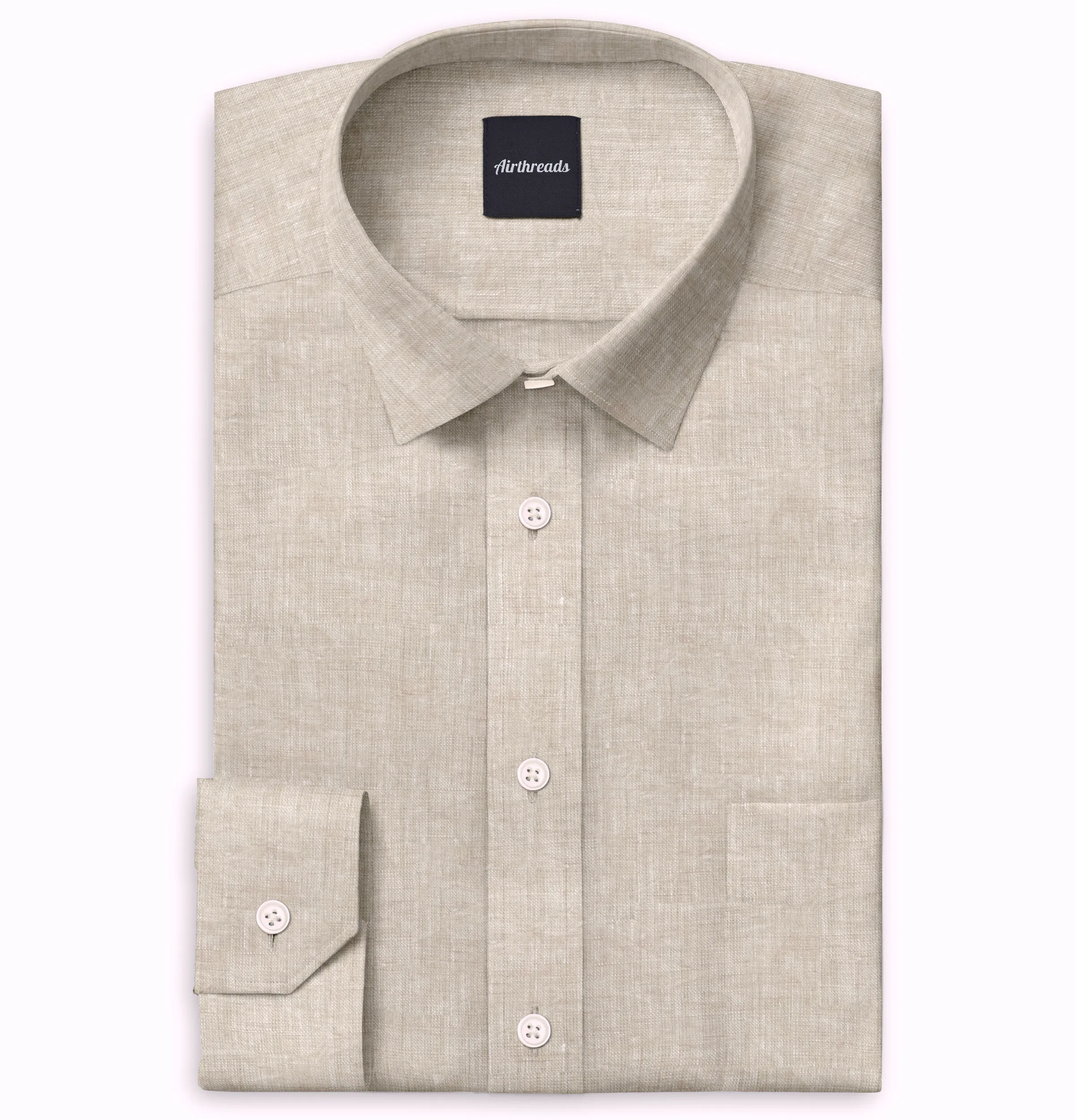 Long Sleeve Linen Shirt in Tan sold by Airthreads