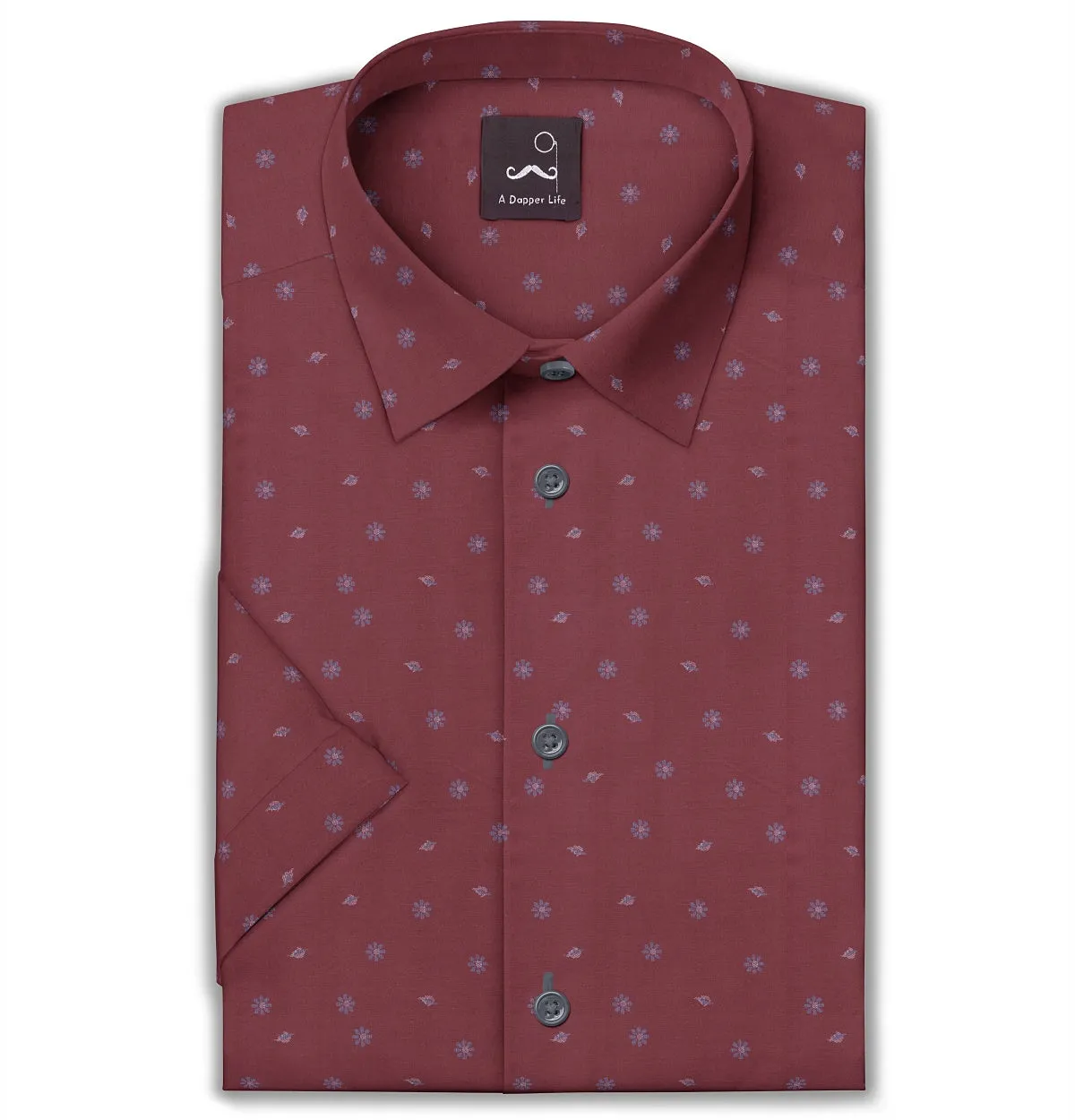 Pure Cotton - Short Sleeve - Maroon Print sold by Airthreads
