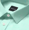 Short Sleeve Linen Shirt in Light Turquoise sold by Airthreads