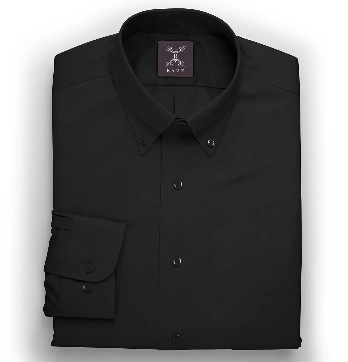 Wrinkle-resistant - Button-Down - Cotton-Lycra Shirt - Long Sleeve - Black sold by Airthreads