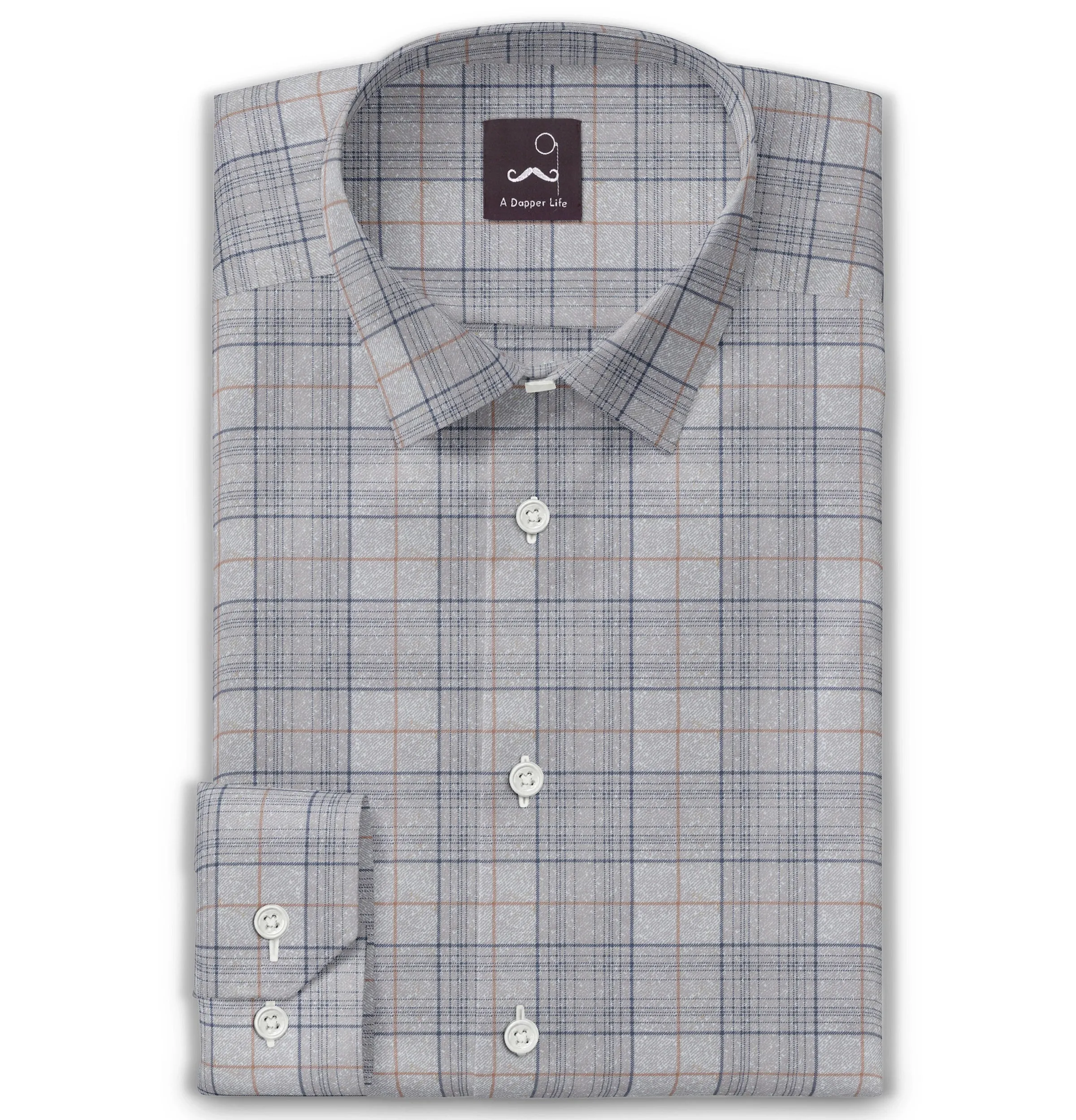 Pure Cotton - Long Sleeve - Gray Checks sold by Airthreads