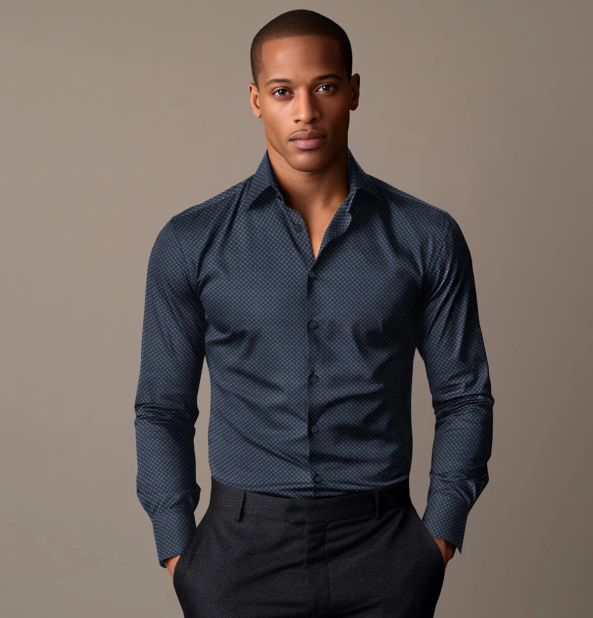 Pure Cotton - Long Sleeve - Midnight Navy Diamond sold by Airthreads product image thumbnail 4