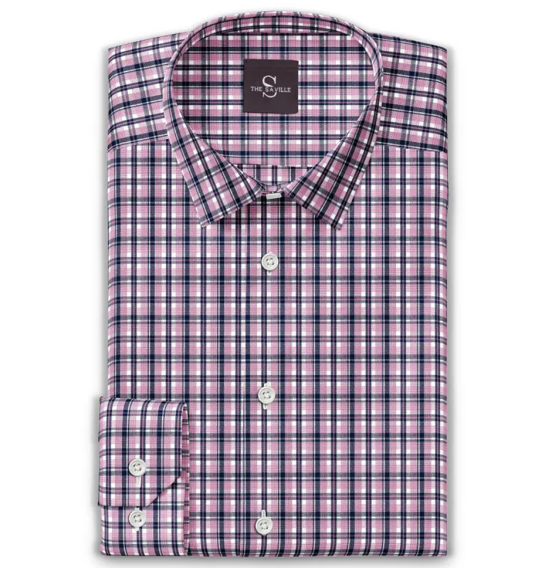 Wrinkle-free - Long Sleeve - Pink Checks sold by Airthreads