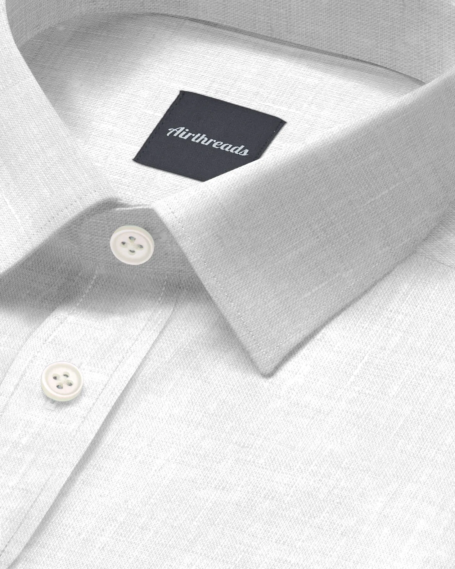 Long Sleeve Linen Shirt in White sold by Airthreads product image thumbnail 2