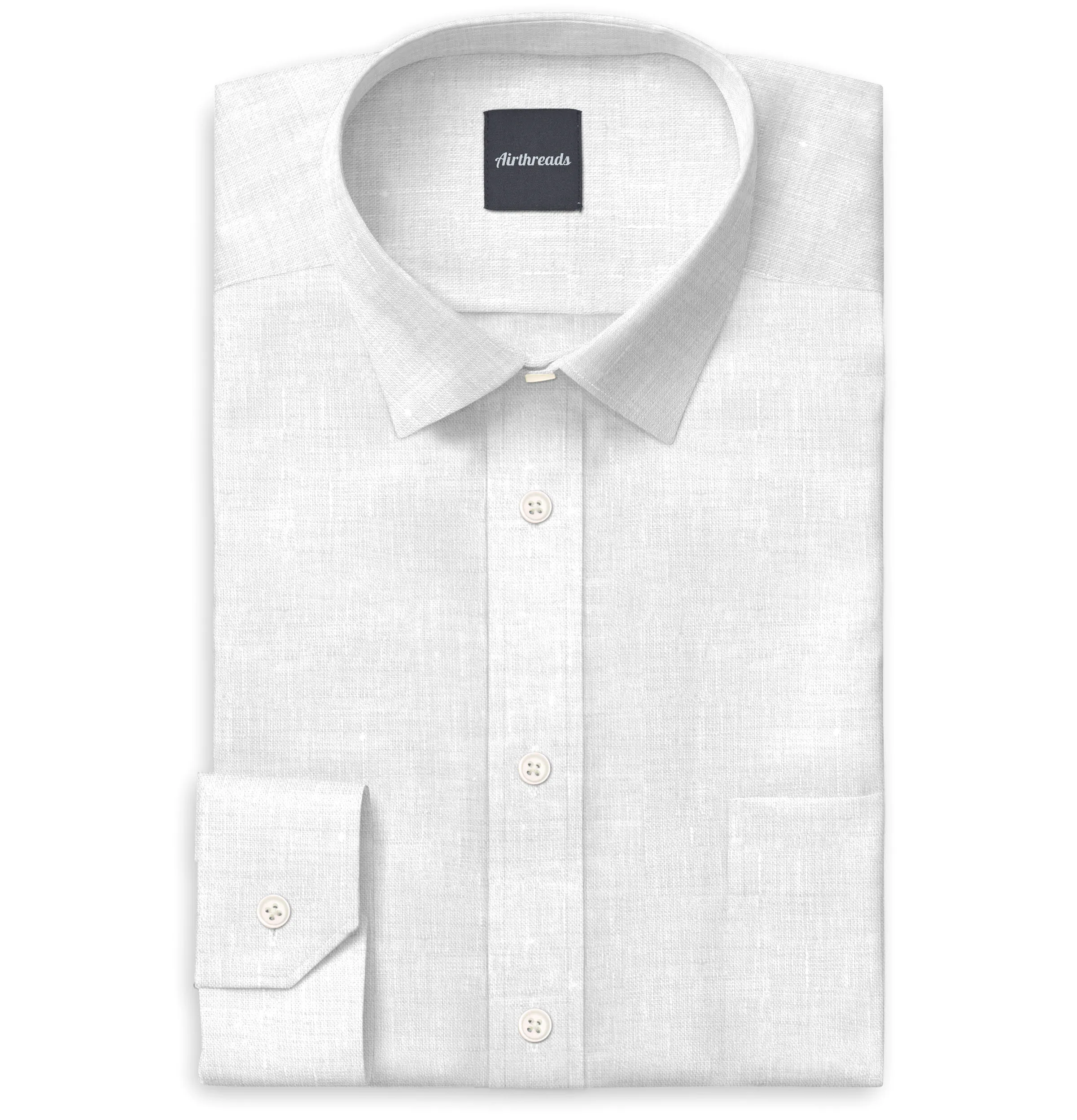 Long Sleeve Linen Shirt in White sold by Airthreads