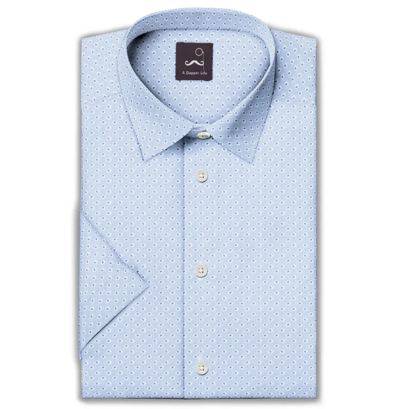 Pure Cotton - Short Sleeve - Blue Tally Dots sold by Airthreads