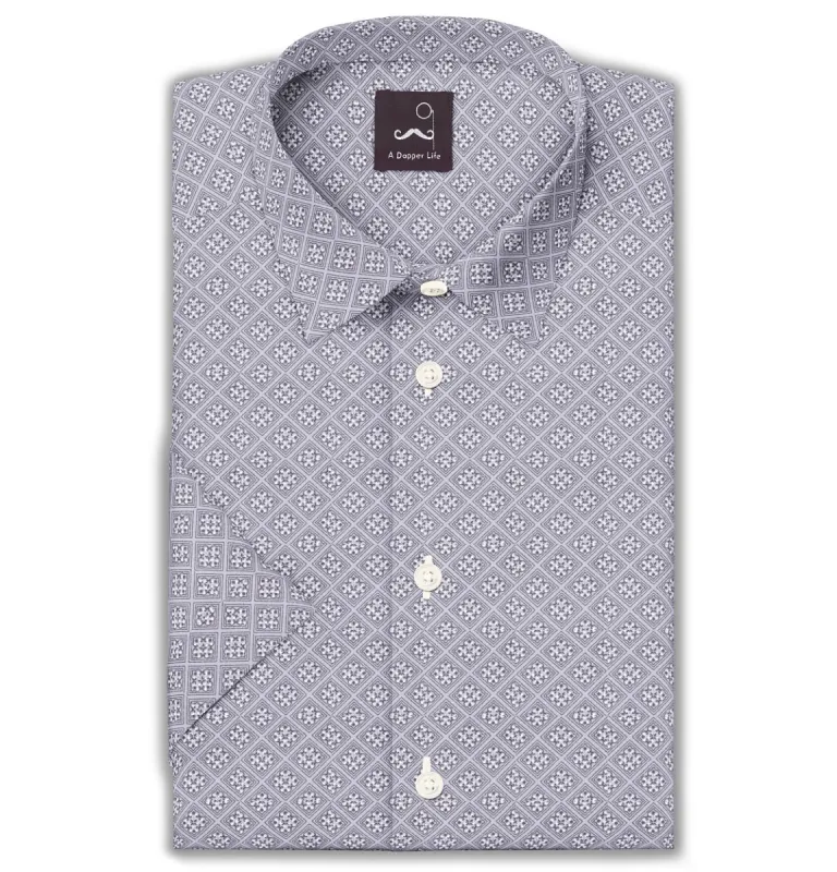 Pure Cotton - Short Sleeve - Gray Print sold by Airthreads