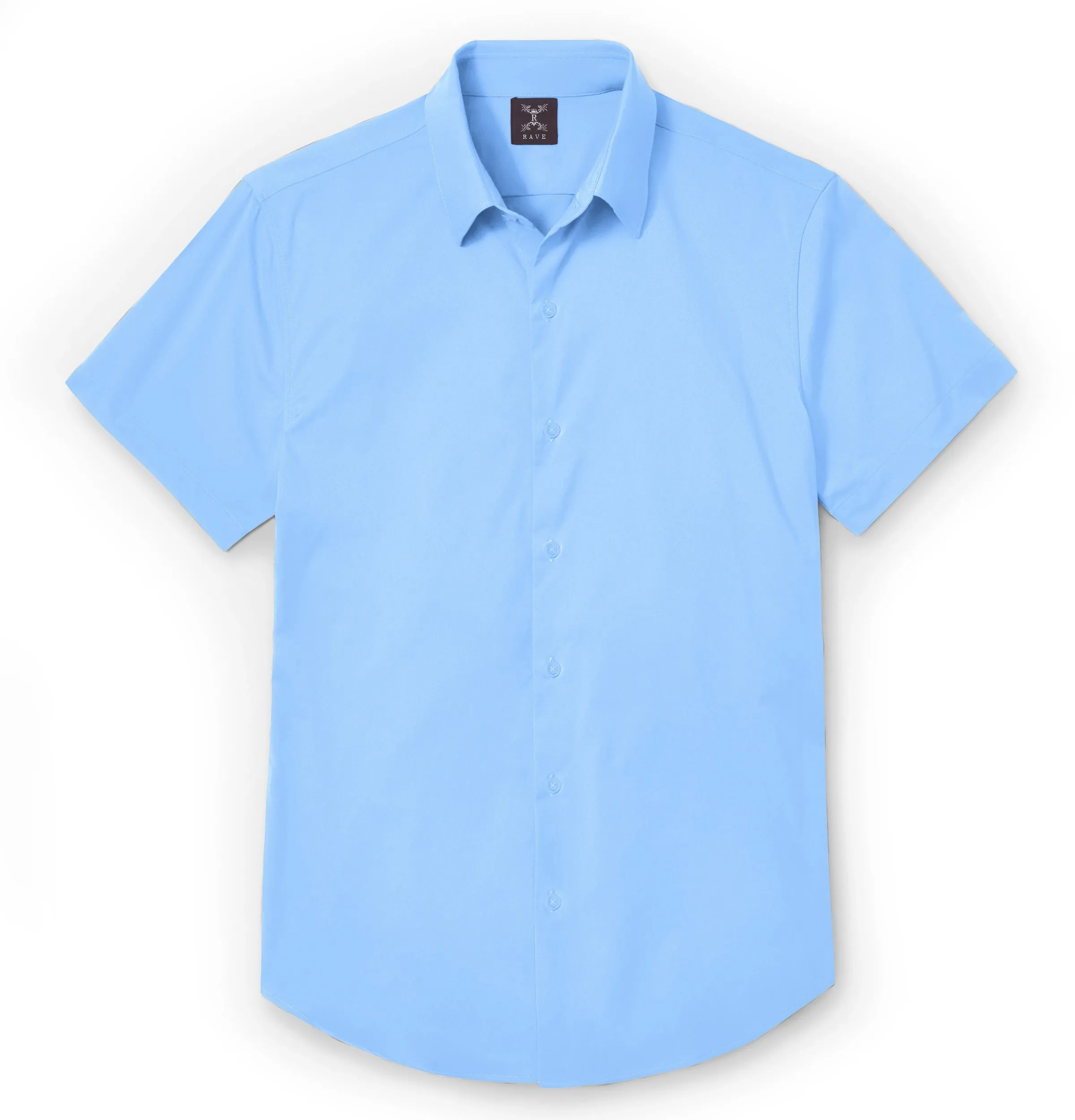 Wrinkle-resistant Cotton-Lycra Shirt - Sky Blue - Short Sleeve sold by Airthreads product image thumbnail 3