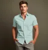 Pure Cotton - Short Sleeve - Green Gingham Check Print sold by Airthreads
