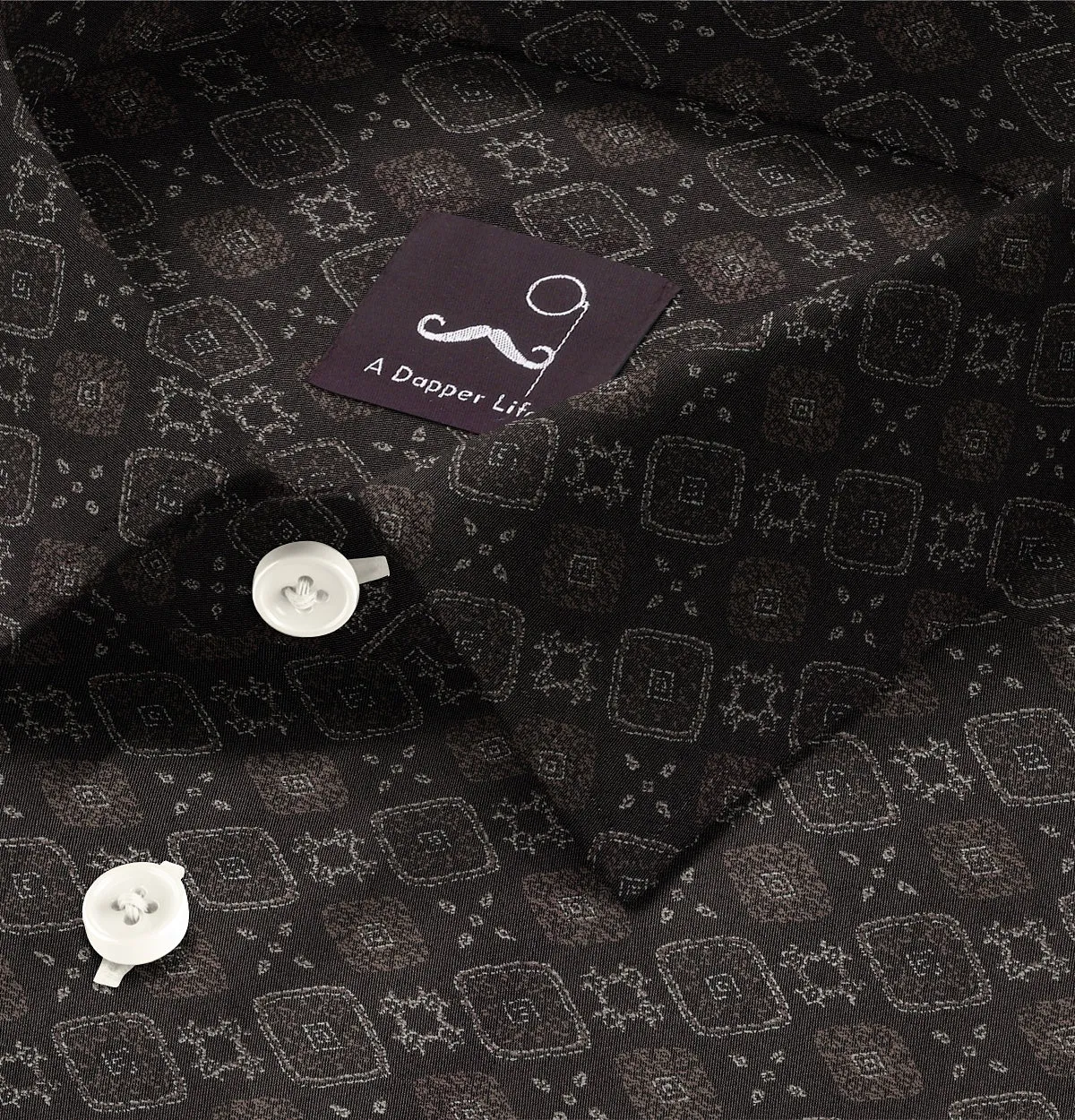 Pure Cotton - Long Sleeve - Dark Chocolate with Diamond Print sold by Airthreads product image thumbnail 2