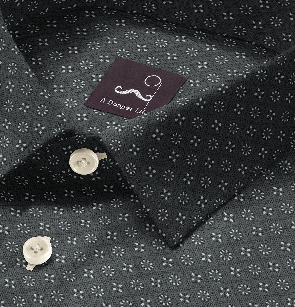 Pure Cotton - Short Sleeve- Gray Floral Medley sold by Airthreads product image thumbnail 2