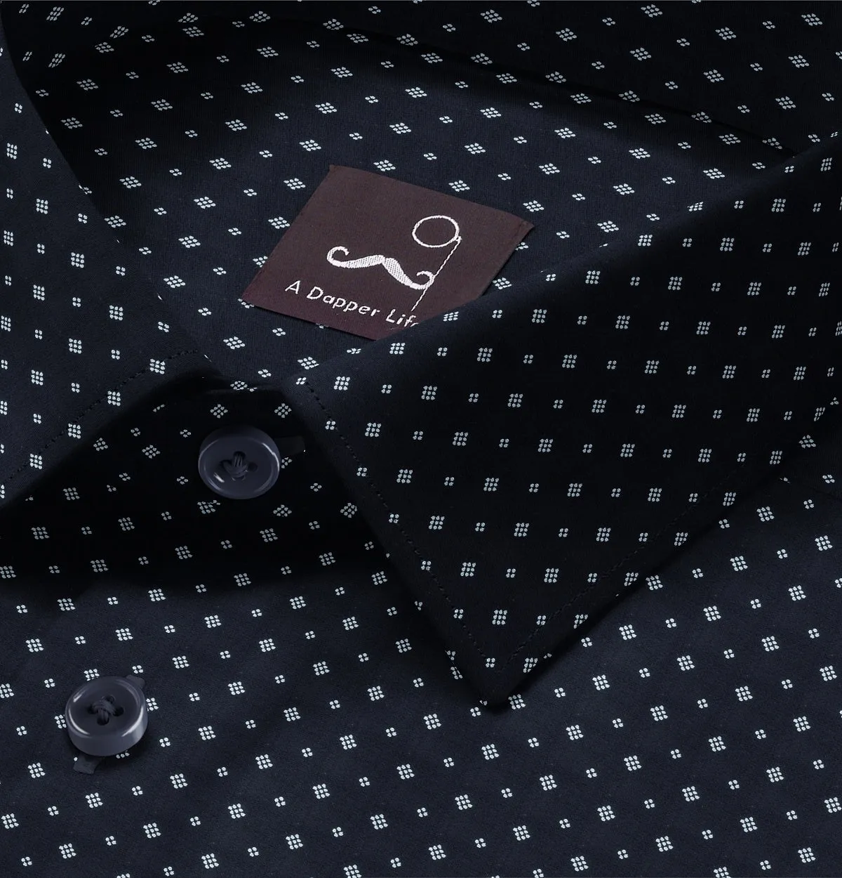 Pure Cotton - Long Sleeve - Navy with White Dot Diamonds sold by Airthreads product image thumbnail 2