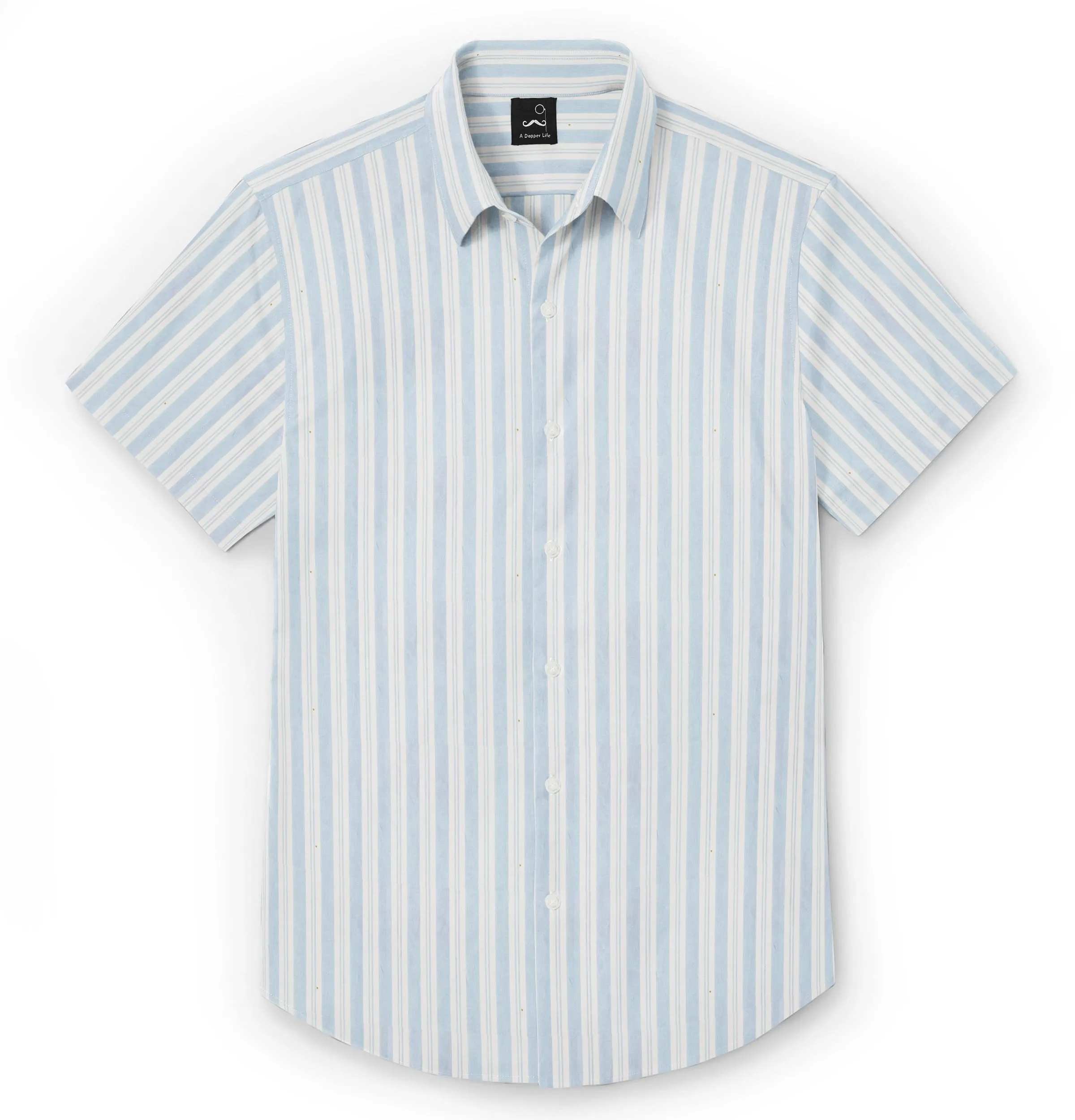 Pure Cotton - Short Sleeve - Light Blue Stripe Print sold by Airthreads product image thumbnail 2