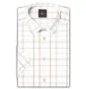 Wrinkle-free White with Beige Checks - Short Sleeve sold by Airthreads