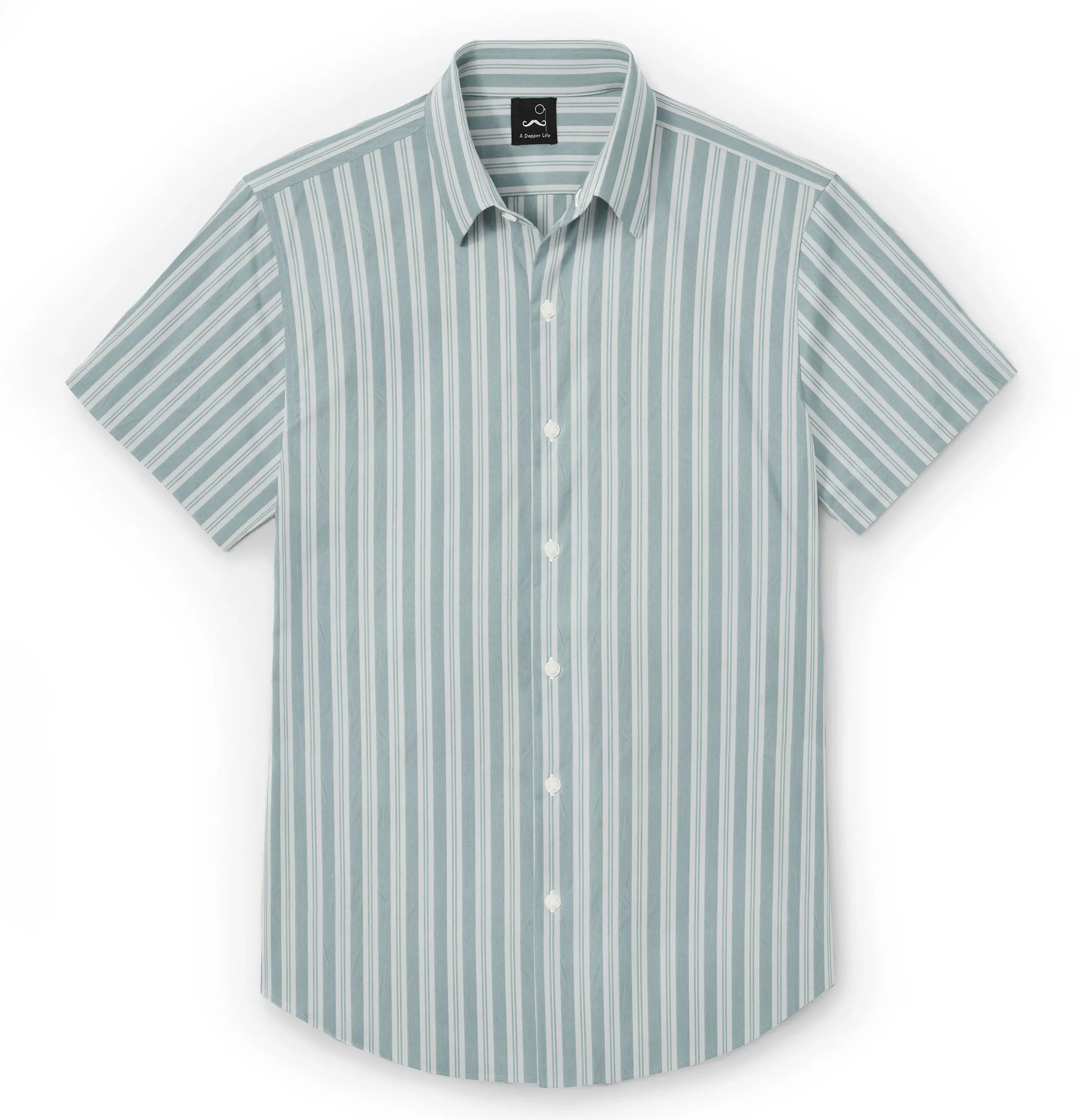 Pure Cotton - Short Sleeve - Sage Green Stripe Print sold by Airthreads product image thumbnail 4