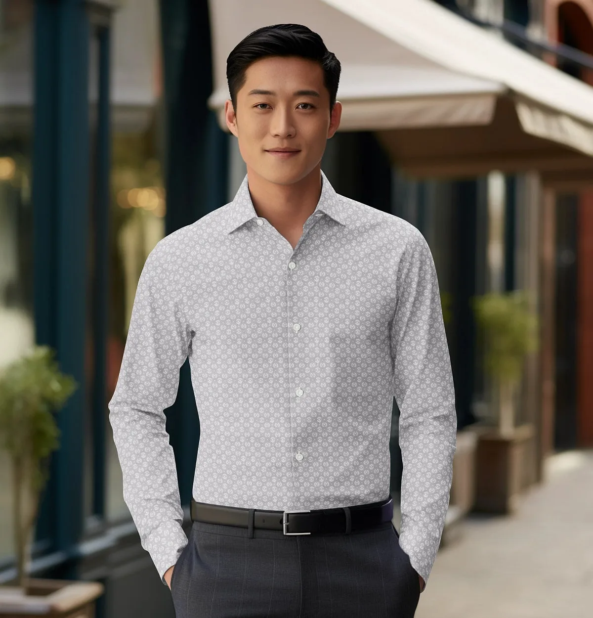 Pure Cotton - Long Sleeve - Gray Medallions sold by Airthreads product image thumbnail 3