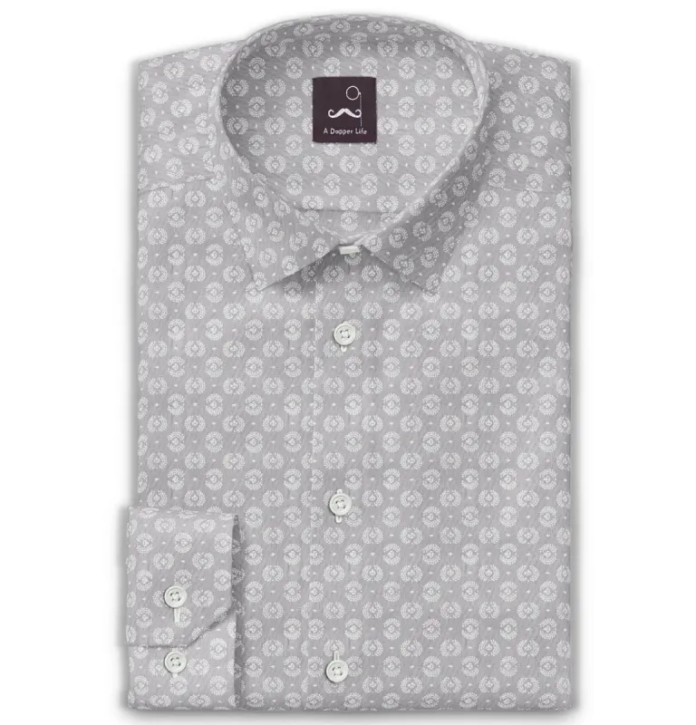 Pure Cotton - Long Sleeve - Gray Medallions sold by Airthreads