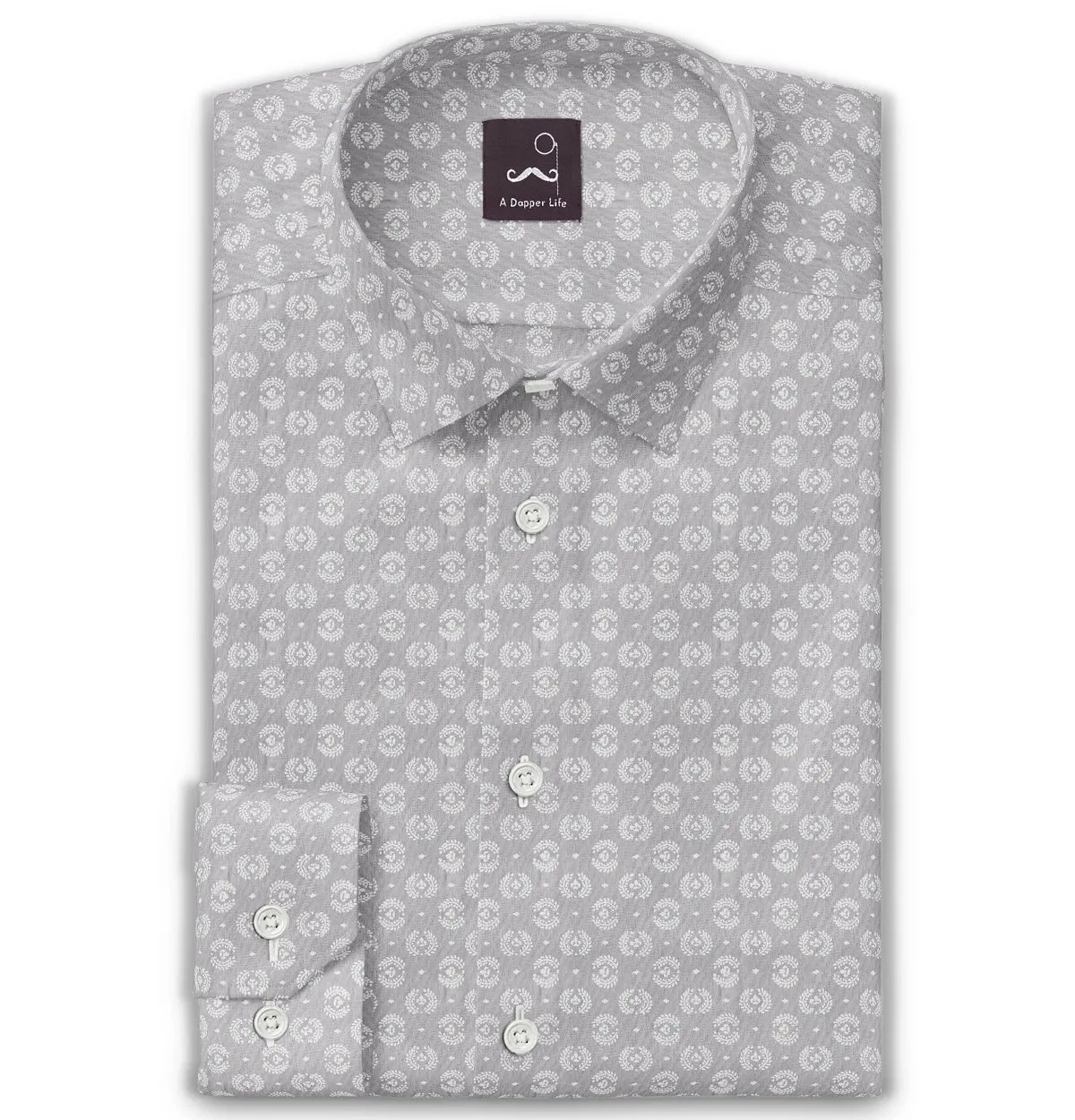 Pure Cotton - Long Sleeve - Gray Medallions sold by Airthreads