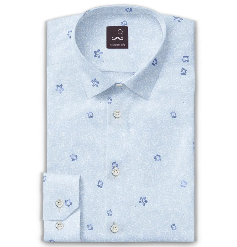 Pure Cotton - Long Sleeve - Blue Flowers sold by Airthreads