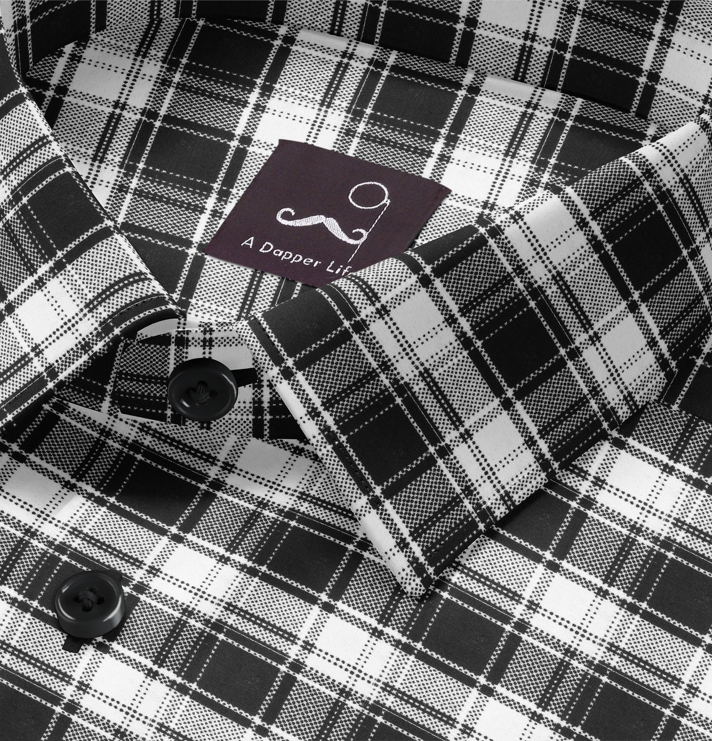 Pure Cotton - Short Sleeve - Black & White Checks Style 5 sold by Airthreads product image thumbnail 2