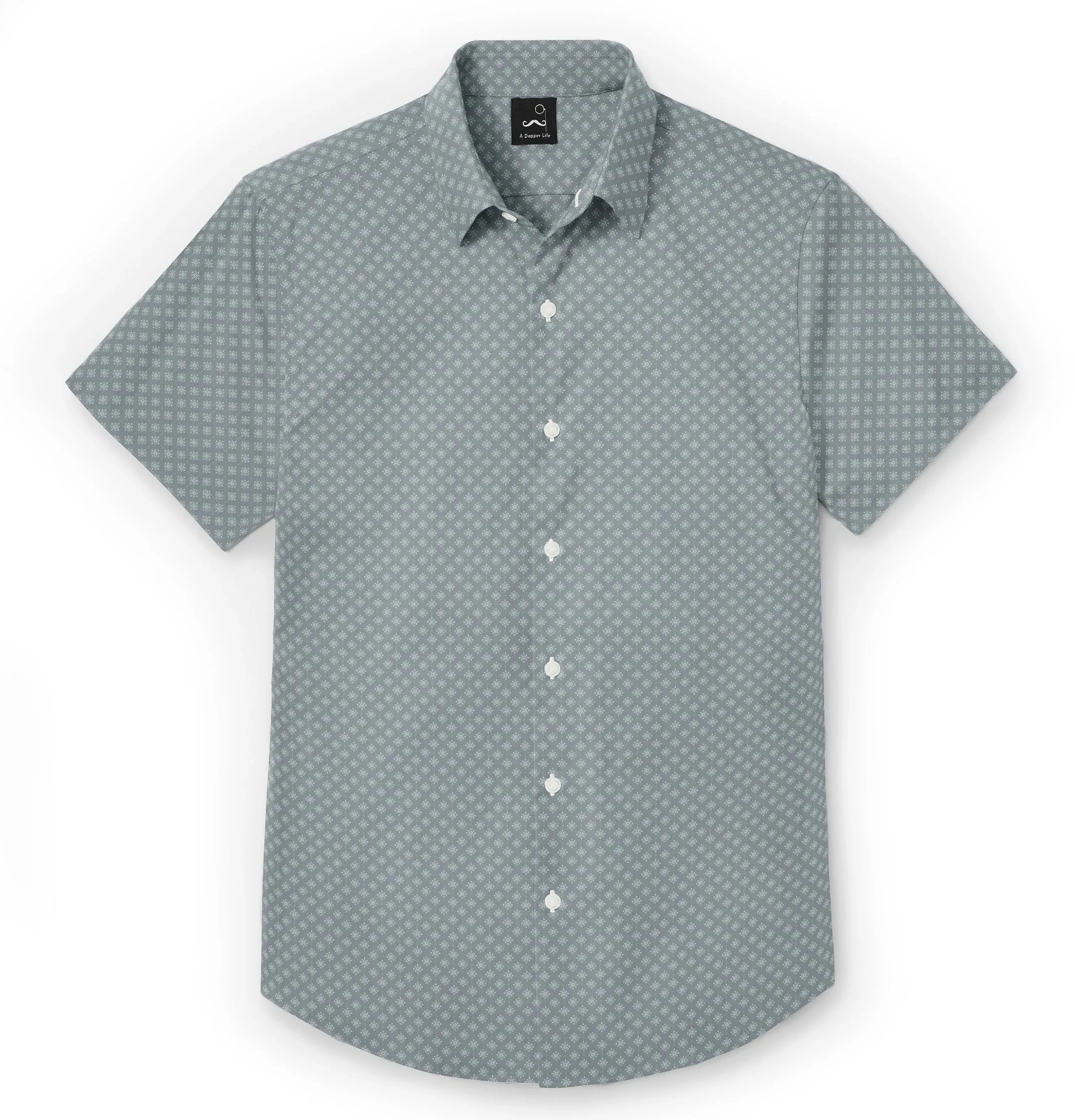 Pure Cotton - Short Sleeve - Thyme Green with White Stars sold by Airthreads product image thumbnail 3