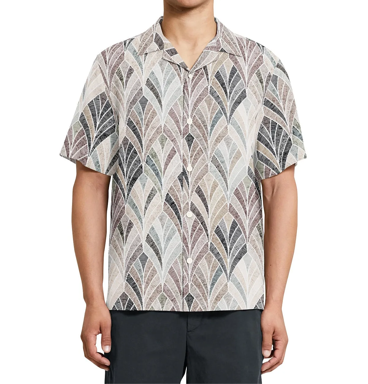 Wrinkle-Free - Brown Leaves - Camp Collar sold by Airthreads product image thumbnail 4